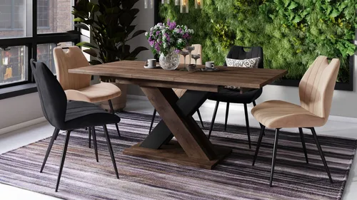 Design Esstisch Karo ausziehbar 140-180 cm von Design Impex