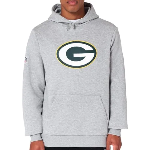 New Era Green Bay Packers NFL Team Logo Hoody Grau - XL - Sportfan Sweatshirts & Hoodies | Stylischer Kapuzenpullover mit Teamlogo-Print und Kängurutasche, ideal für wahre NFL-Fans, aus hochwertigem und langlebigem Material gefertigt.