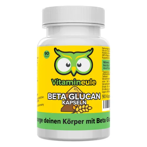 Vitamineule Beta Glucan Kapseln - 500 mg Beta-1.3/1.6-Glucan - Pflanzenextrakte, 100% vegan und frei von künstlichen Zusatzstoffen, ideal für Allergiker. Hergestellt in Deutschland mit Laborqualitätsprüfung.
