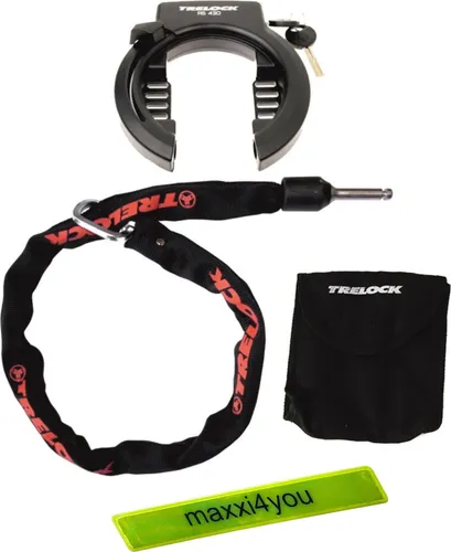 Trelock RS 430 Fahrrad Rahmenschloss + Anschlusskette ZR355 100 cm Ø 6 mm inkl. maxxi4you Reflexband