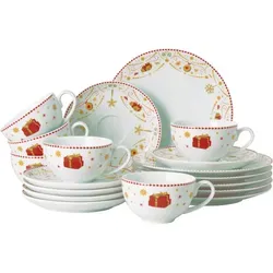 Hutschenreuther Kaffeeset Christmas Love 18-teilig - Elegantes 18-teiliges Kaffeeservice aus Keramik in festlichem Design, ideal für die Weihnachtszeit und perfekte Geschenke.