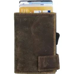 SECWAL Leder Kartenetui SW2-01 mit RFID Schutz - Portemonnaies: Hochwertiges Echtleder-Kartenetui mit Easy-Slide Technologie, Platz für bis zu 10 Karten und Münzfach, bietet zuverlässigen RFID Schutz vor Datendiebstahl.