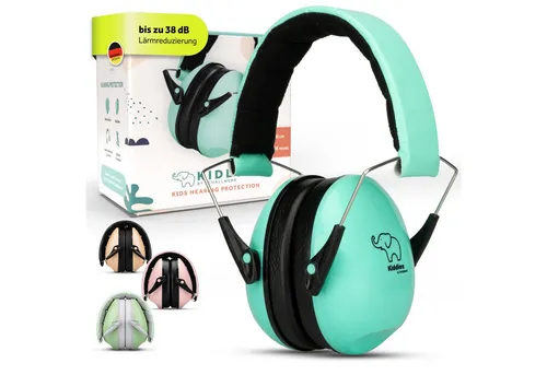 Schallwerk Kapselgehörschutz Kiddies, faltbar, türkis - Gehörschutz für Kinder mit 27 dB SNR, ideal für Konzerte und Heimwerken. Faltbar für einfaches Verstauen, bietet optimalen Tragekomfort und Schutz für junge Ohren.