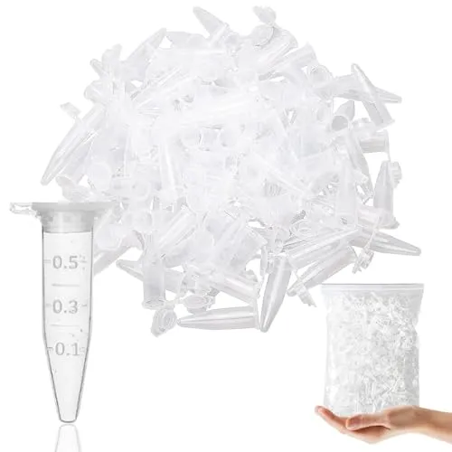 Stück Zentrifugenröhrchen 0,5 ml Kunststoff Zentrifuge Reagenzgläser Einweg Zentrifugenröhrchen Reaktionsgefäße mit Schraubverschluss Mikrozentrifugenflaschen für experimentelle Tests verwendet 1000