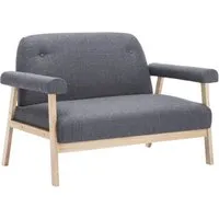 vidaXL 2-Sitzer-Sofa Stoff Dunkelgrau - Stilvolles 2-Sitzer-Sofa aus robustem Holzrahmen mit weichem Polyesterbezug, ideal zum Entspannen oder Plaudern. Einfacher Zusammenbau und langlebig.