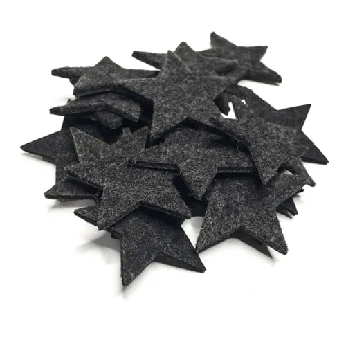 ggm Sterne aus Filz Ø 8cm Deko Sterne Weihnachten Basteln Dekorieren 20 Stück (Dunkel Grau meliert)