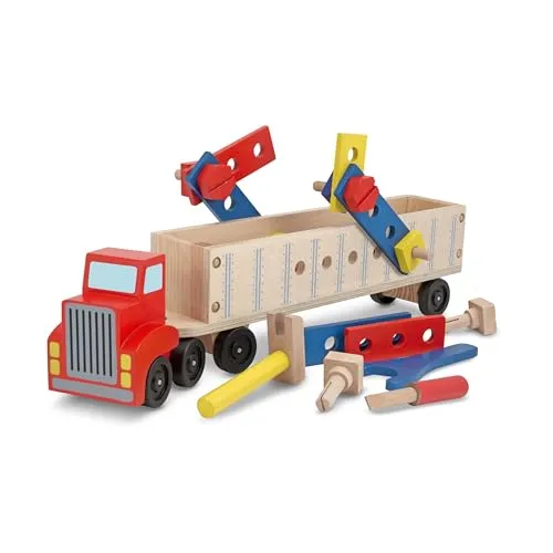 Melissa & Doug 12758 Riesenlaster-Bausatz aus Holz (24 Teile)
