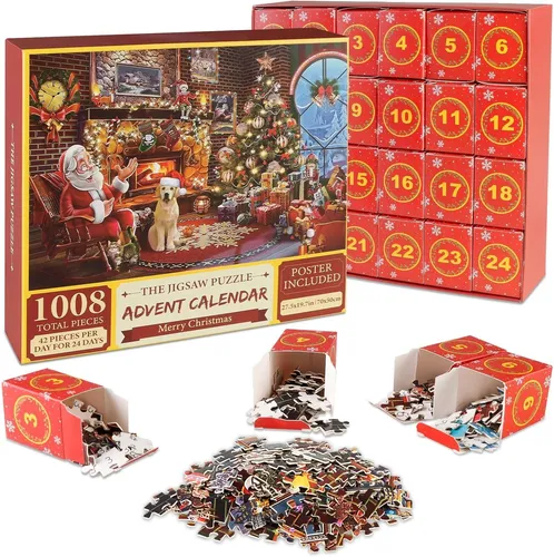 Weihnachts-Adventskalender-Puzzle, 1008 Teile, 24 Tage