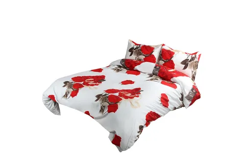 HOMELUX Bettwäsche 220x240 - 4-teiliges Set Rose Flower2 - 4-teiliges Bettwäsche-Set (220x240cm) aus hautfreundlicher Mikrofaser, atmungsaktiv und pflegeleicht. Für eine stilvolle Schlafzimmeratmosphäre und erholsame Nächte.