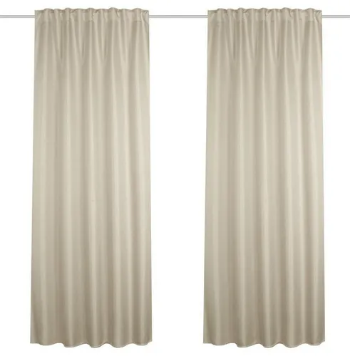 HOME WOHNIDEEN Vorhang John 2Er Set 245 x 135 cm Taupe (2 St), Kunstfaser, 2x Verdunklungsschal inkl. 1x Bügelband Taupe