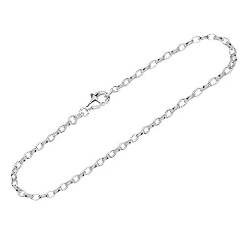 NKlaus Armband 925 Sterling Silber 19cm Erbskette oval Damen designer Armbandkette fein 12670
