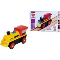 Batterie-Lokomotive, Spielfahrzeug - Holzeisenbahn für Kinder ab 36 Monaten, fördert die Kreativität und Motorik beim Spielen.