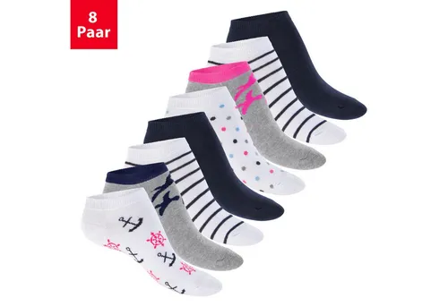 Footstar Sneakersocken Süße Damen Sneaker Socken (8 Paar) Kurze Söckchen mit Muster