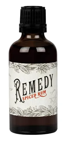 Remedy Spiced Rum | Gold Meiningers International Spirits Award | Gold London Spirits Awards | Auf Basis 3 karibischer Rums | Feine Noten von Vanille, Orangenschale & Zimt| 41,5% | 50ml