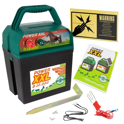 Weidezaungerät Power XXL B 12.000 9V 12V inkl. Warnschild Kombigerät Elektrozaun