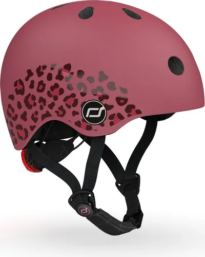 Scoot and Ride Kinderhelm Wildcat - Fahrradhelm für Kinder ab 9 Monaten, mit 11 Belüftungsöffnungen und sicherem magnetischen Verschluss. Ausgestattet mit LED-Rücklicht für optimale Sichtbarkeit.