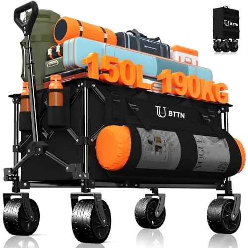 BTTN Bollerwagen faltbar 150L mit All Terrain Rädern