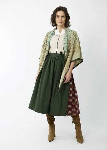 Codello Halstuch mit handgedrucktem Blumen-Motiv in grün von CODELLO