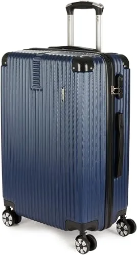 BRUBAKER Hartschalen Reisekoffer London - L Blau - Koffer mit integriertem Zahlenschloss und 360° Premium-Rollen für reibungsloses Reisen. Robustes ABS-Material und praktische Innenaufteilung für optimalen Komfort.