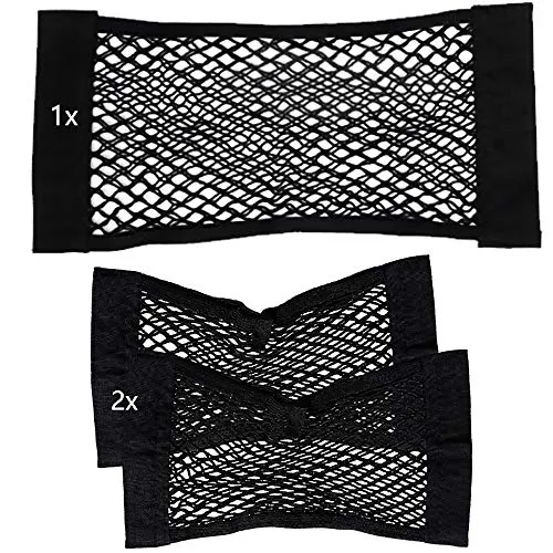 Stück Kofferraum Netztasche Auto Organizer, Elastische Nylon Gepäcknetz mit Fine Hook Tape, Rücksitz Transportset Kofferraumtasche Netz Kofferraumwanne, 2X (40x25cm)+ 1x (60x25cm) 3