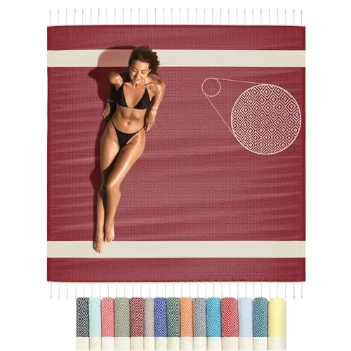Strandtücher Rot von Flora Furora