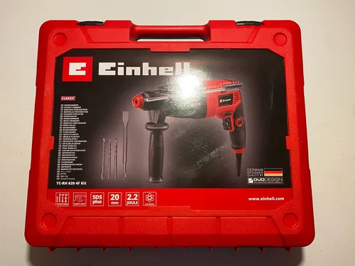 Einhell Bohrhammer TC-RH 620 4F Kit - 620 W, pneumatisches Schlagwerk, 4-in-1 Funktionen für Bohren, Hammerbohren und Meißeln, inklusive Zubehör und komfortable Handhabung