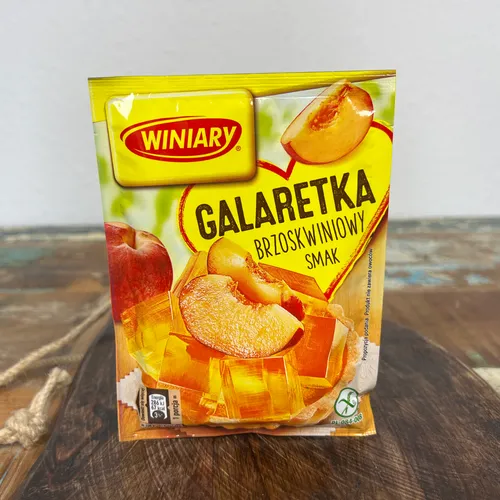  71g – Winiary 18,43€/1kg) Galaretka brzoskwiniowa (Götterspeise Pfirsich