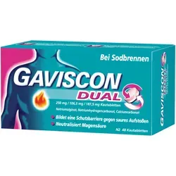Gaviscon Dual Kautabletten bei Sodbrennen 48 St von Reckitt Benckiser Deutschland GmbH