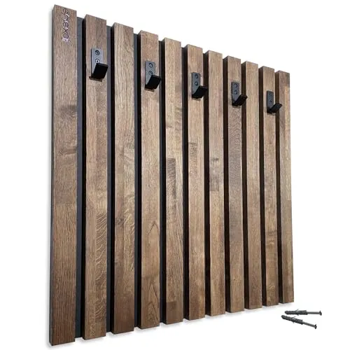 FLEXISTYLE Kleiderhaken Wandgarderobe aus Eiche