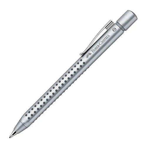 FABER-CASTELL 144111 - Kugelschreiber GRIP 2011, Mine M, Schaftfarbe silber, 1 Stück