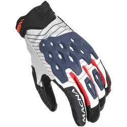 Macna Tanami Motorradhandschuhe - Weiß/Blau/Rot/Schwarz - XXL - Ergonomische Motorradhandschuhe mit RISC TPR-Schutz und Touchscreen-Funktion, ideal für Sicherheit und Komfort beim Fahren.
