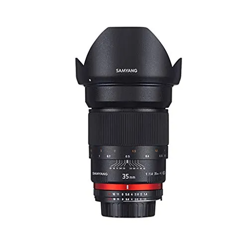 Samyang MF 35mm F1.4 Canon EF – Weitwinkel Objektiv für Canon EOS - Weitwinkel-Objektiv mit f/1.4 Blende für brillante Aufnahmen bei schwachem Licht, ideal für kreative Fotografie mit Canon EF-Mount Kameras.