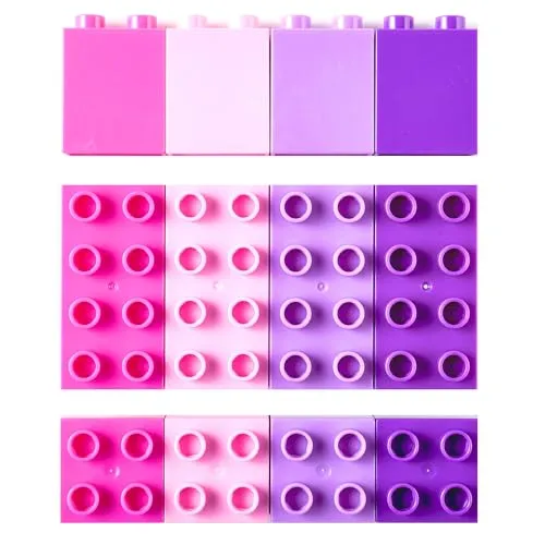 Strictly Briks Big Briks - Kinder Bausteinset - 100 % kompatibel mit großen Bausteinen - Rosa, Magenta, Lavendelfarben & Lila - 84 Teile
