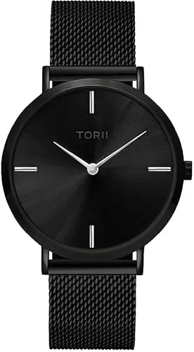 TORII Damen- und Herrenuhr B38BM.BS Schwarz, Klassische Mode