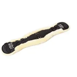 Engel Reitsport Sattelgurte Sattelgurt Kurzgurt Dressur echtes Merino Lammfell gelb|schwarz 75 cm