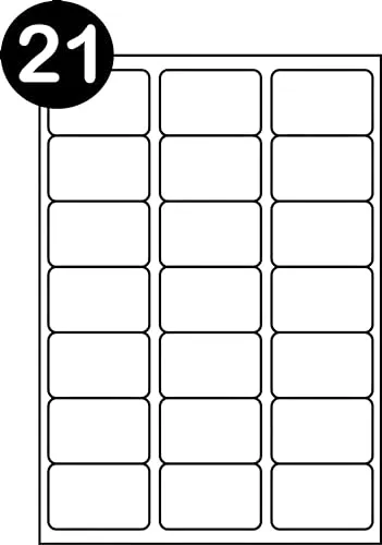 Double Dragon, Selbstklebende Adress-Etiketten, A4, 21 Etiketten pro Blatt, 100 Blatt, 63,5 x 38,1 mm, insgesamt 2100 Etiketten, für Laserdruck, Tintenstrahldruck, Stift/Bleistift/Marker, Handschrift