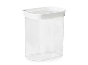 Emsa Frischhaltedose Optima , Weiß , Kunststoff , 1.6 L , rechteckig , 9.9x17.5x16.0 cm , lebensmittelecht, luftdichter Verschluss, auslaufsicher, stapelbar , Küchenzubehör, Vorratsbehälter, Frischhaltedosen