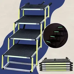 PRIORPET Hundetreppe Auto - Gelenkschonende Hunderampe mit Leuchtmarkierung - Sonstiger Hundebedarf: Gelenkschonende, klappbare Hundetreppe mit rutschfesten Stufen und leuchtender Sicherheitsmarkierung für einfachen und sicheren Ein- und Ausstieg.