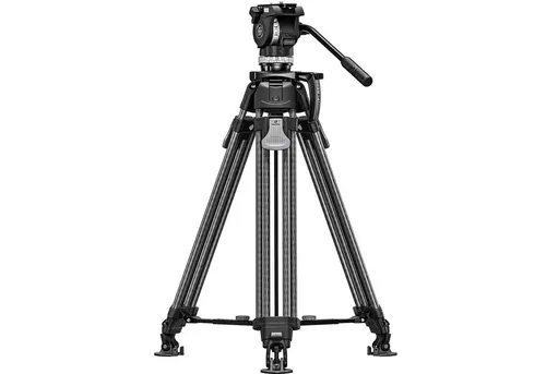 Leofoto Carbon-Dreibeinstativ LVF-163C + FH-10 Videostativset - Professionelles Stativset für Videografen mit stabiler Carbon-Konstruktion, 3 Winkelverstellungen und ruckelfreien Schwenks dank Fluid-Head.