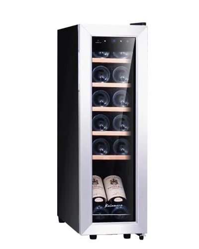 Kalamera Weinkühlschrank 12 Flaschen, 35 Liter - Weinkühlschrank für 12 Flaschen, energieeffizienter Kompressor für leisen Betrieb und präzise Temperaturregelung von 5-18°C, ideal für kleine Räume.