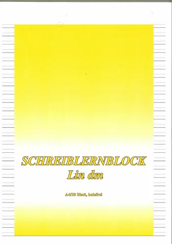 LIN DM  SCHREIBLERNBLOCK  BLOCK A4  HOLZFREI SCHULBLOCK