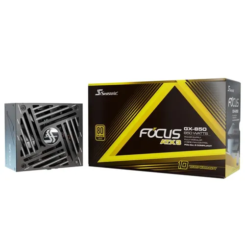 SEASONIC PC-Netzteil Focus GX-850-V4 - Hochwertiges 850W Netzteil mit 80 PLUS Gold Zertifizierung für höchste Effizienz und Stabilität in Gaming-PCs.