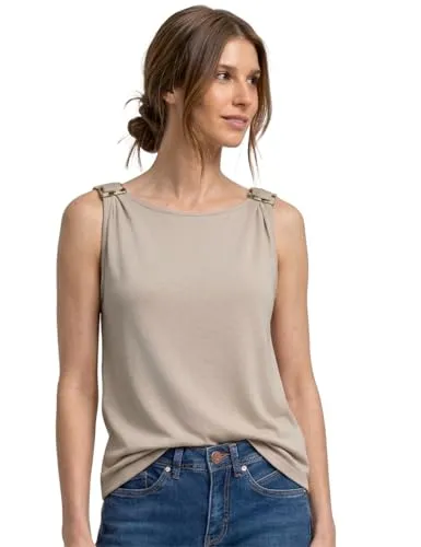Street One Damen Top mit Rundhals und Schulterdetail von Street One