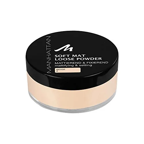 Manhattan Soft Mat Loose Powder, Loses Puder zum Mattieren und Baken des Teints, Farbe Beige 2 | 20g (1er Pack)