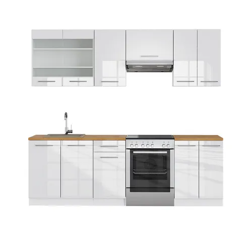 Vicco Küchenzeile Fame-Line, Weiß Hochglanz, 240 cm von Vicco