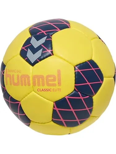 HUMMEL hmlCLASSIC ELITE HB - Handballschuh in Gelb/Marine/Rot - Hallenschuhe für dynamische Spieler, kombiniert altbewährte Handwerkskunst mit modernen Materialien für optimale Leistung und Stil auf dem Spielfeld.