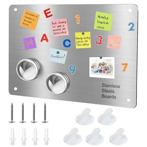 Magnettafel Magnetboard aus Metall 32 X 22cm Magnetisch Tafel Kleine Magnetwand für Wand zum Präsentieren von Notizen Fotos