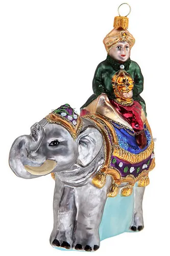 Hamburger Weihnachtskontor Christbaumschmuck Heilige Drei Könige (Melchior), mundgeblasen - handdekoriert