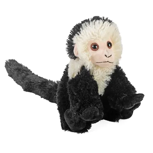 Wild Republic 11576 Plüsch Kapuziner Affe Cuddlekins Kuscheltier, Plüschtier, 20cm, Schwarz, Weiß