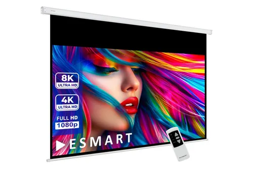 ESMART ESMART Germany Motor Leinwand 202 cm - Beamer-Leinwände mit 16:9 Format, ideal für Tageslichtnutzung und einfache Wand- oder Deckenmontage.